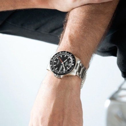 Festina Titanium 20698/4 Zegarek Męski srebrny tytanowy na bransolecie z czarną tarczą