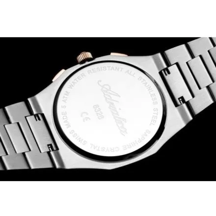 Adriatica elegancki męski zegarek srebrny z chronografem A8326.R116CH