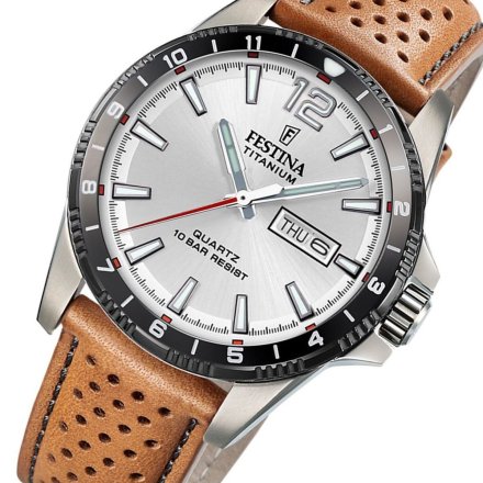 Festina Titanium 20699/1 Zegarek Męski srebrny tytanowy na pasku