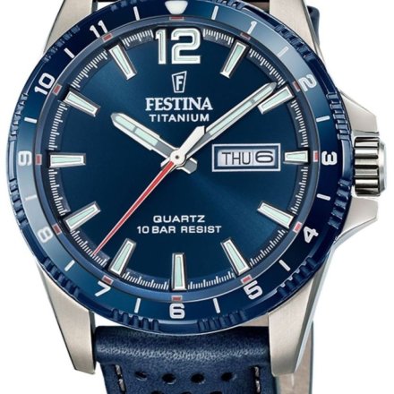 Festina Titanium 20699/2 Zegarek Męski granatowy tytanowy na pasku