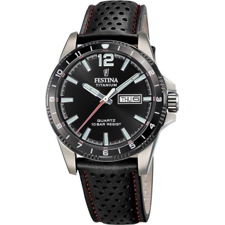 Festina Titanium 20699/4 Zegarek Męski tytanowy na pasku z czarną tarczą