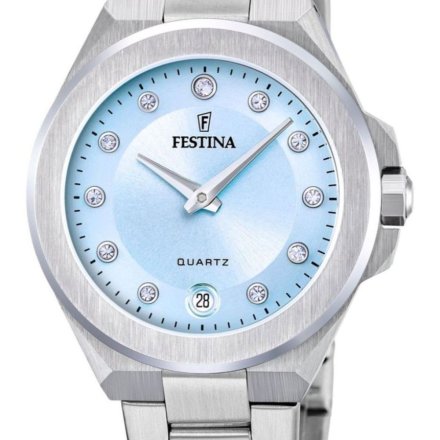 Festina Mademoiselle 20700/3 zegarek damski srebrny z błękitną tarczą