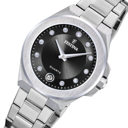 Festina Mademoiselle 20700/6 zegarek damski srebrny z czarną tarczą