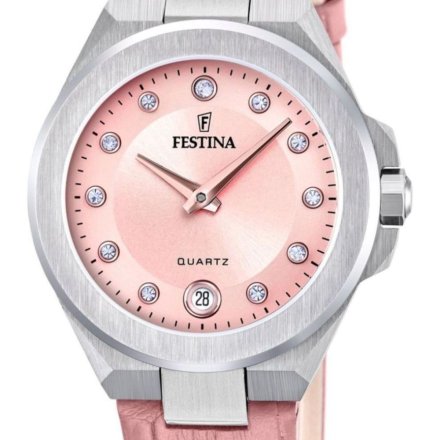 Festina Mademoiselle 20701/2 zegarek damski srebrny z różowym paskiem