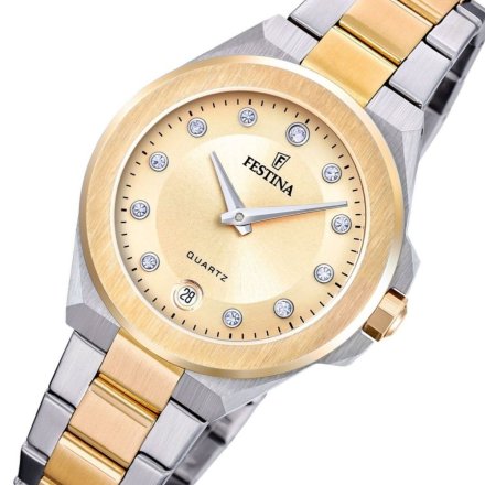 Festina Mademoiselle 20702/2 zegarek damski złoto-srebrny ze złotą tarczą