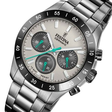 Festina Ceramic 20703/1 zegarek unisex na bransolecie z szarą tarczą