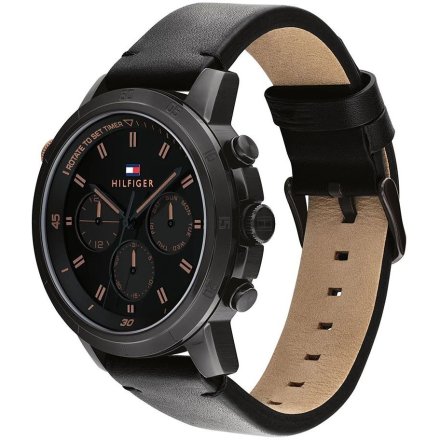 Tommy Hilfiger Troy zegarek męski czarny na pasku 1792110