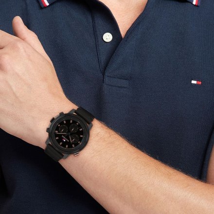 Tommy Hilfiger Troy zegarek męski czarny na pasku 1792110