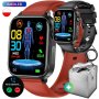 Czerwony męski smartwatch z EKG RNCF33 ZESTAW NA PREZENT