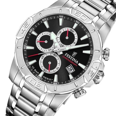 Festina Timeless Chronograph 20704/6 Zegarek Męski z czarną tarczą chronograf