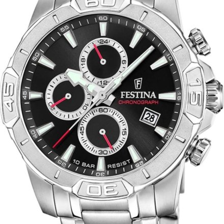Festina Timeless Chronograph 20704/6 Zegarek Męski z czarną tarczą chronograf