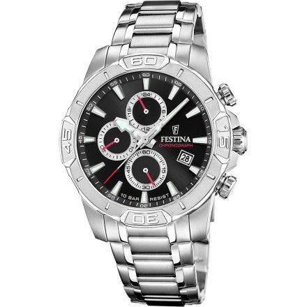 Festina Timeless Chronograph 20704/6 Zegarek Męski z czarną tarczą chronograf