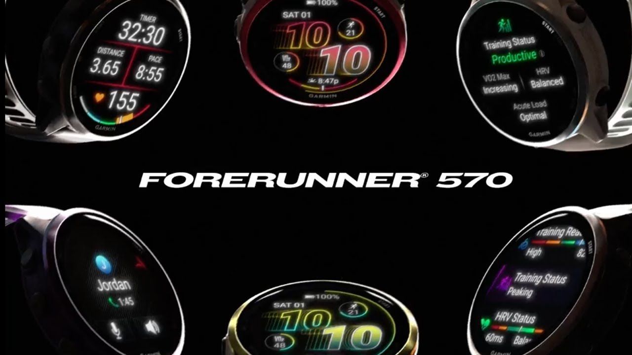 Różne interfejsy i układy tarcz zegarka Garmin Forerunner 570 z ekranem AMOLED Garmin Forerunner 570 - funkcje zegarka i układ tarcz AMOLED