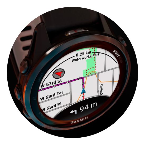 Garmin Forerunner 970 ekran z mapą i nawigacją GPS