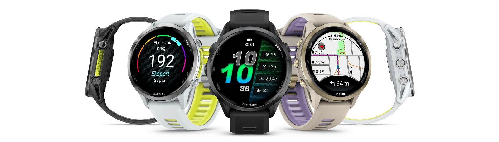 Garmin Forerunner 970 kolekcja modeli smartwatchy sportowych Smartwatche Garmin Forerunner w różnych wariantach kolorystycznych i stylistycznych